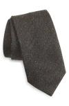 Canali Silk Blend Tweed Tie In Black