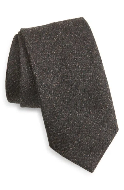 Canali Silk Blend Tweed Tie In Black