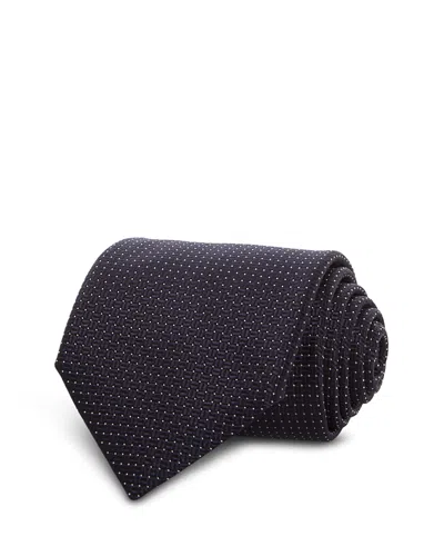 Canali Silk Classic Dot Tie In Black