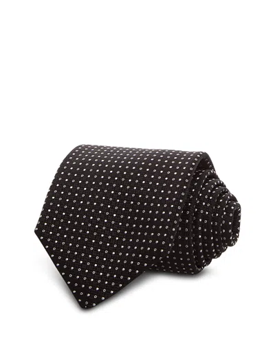 Canali Silk Classic Dot Tie In Black