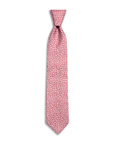 Canali Silk Classic Floral Tie In Metallic