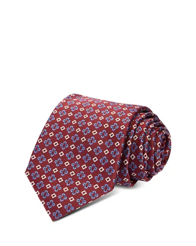Canali Silk Classic Flower Square Tie In Multi
