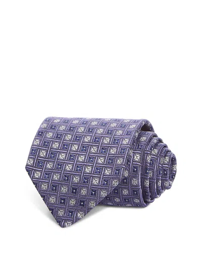 Canali Silk Classic Geometric Box Tie In Blue