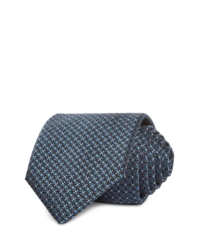 Canali Silk Classic Geometric Tie In Blue