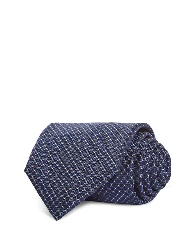Canali Silk Classic Geometric Tie In Blue