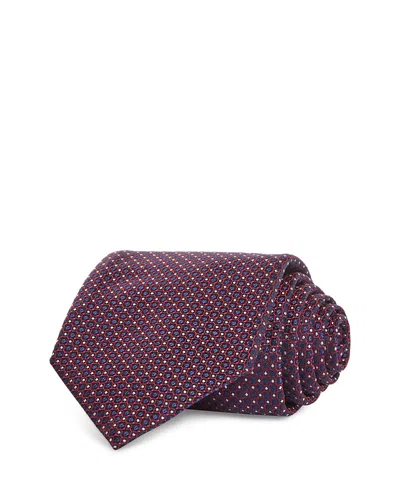Canali Silk Classic Geometric Tie In Purple