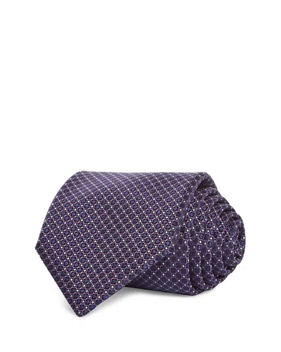 Canali Silk Classic Geometric Tie In Purple