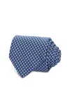 Canali Silk Classic Geometric Tie In Blue