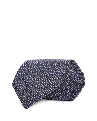 Canali Silk Classic Medallion Tie In Brown