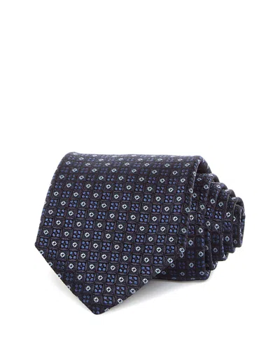 Canali Silk Classic Medallion Tie In Blue