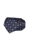 Canali Silk Classic Medallion Tie In Blue