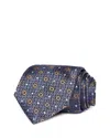 Canali Silk Classic Medallion Tie In Blue