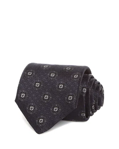 Canali Silk Classic Medallion Tie In Blue