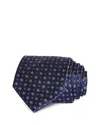 Canali Silk Classic Medallion Tie In Blue