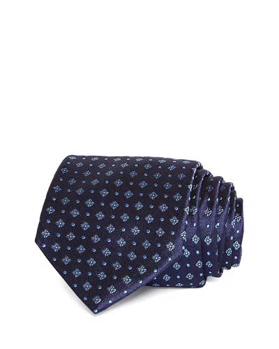 Canali Silk Classic Medallion Tie In Blue