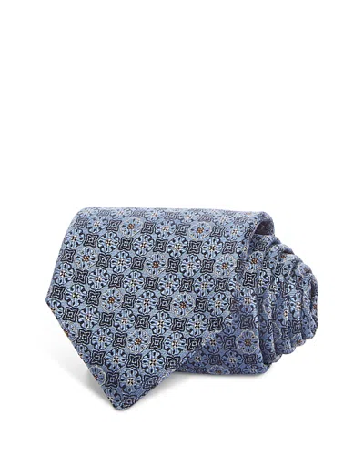 Canali Silk Classic Medallion Tie In Blue