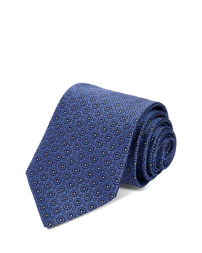 Canali Silk Classic Medallion Tie In Blue
