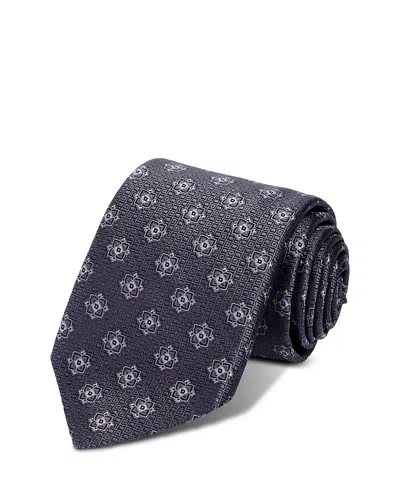 Canali Silk Classic Medallion Tie In Blue