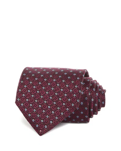 Canali Silk Classic Medallion Tie In Burgundy