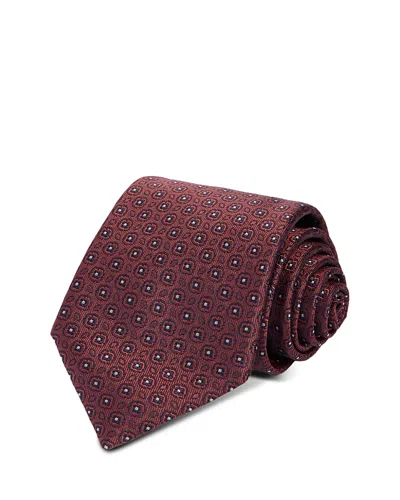 Canali Silk Classic Medallion Tie In Burgundy