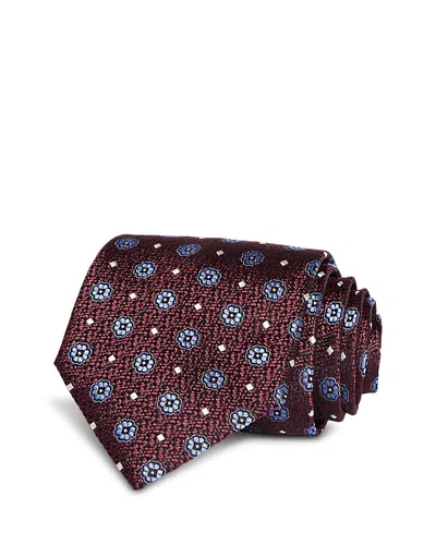 Canali Silk Classic Medallion Tie In Red
