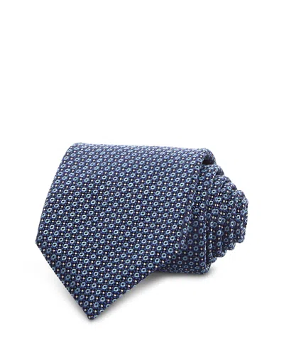 Canali Silk Classic Mirco Floral Tie In Blue