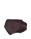 Canali Silk Classic Neat Tie In Brown