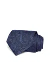Canali Silk Classic Textured Paisley Tie In Blue