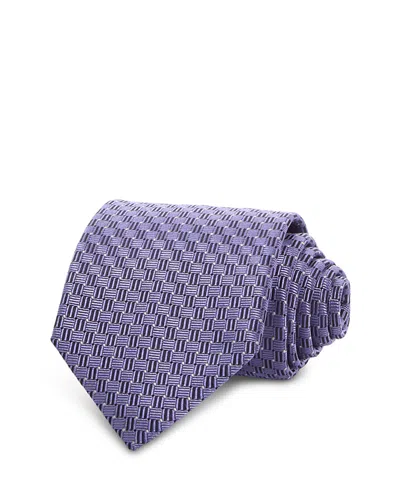 Canali Silk Classic Weave Tie In Purple