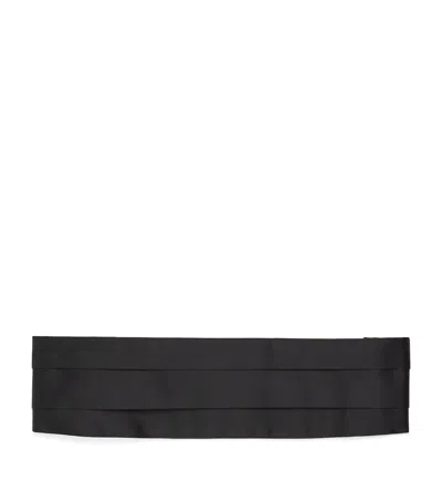 Canali Silk Cummerbund In Black