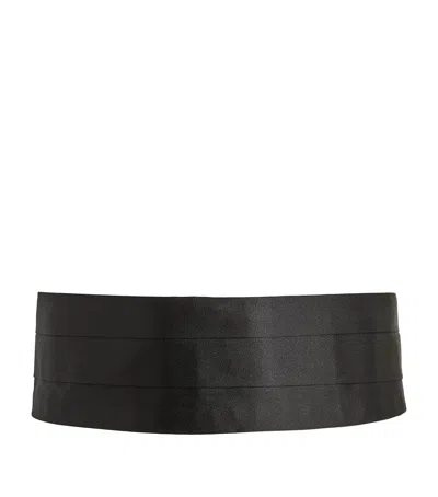 Canali Silk Cummerbund In Black