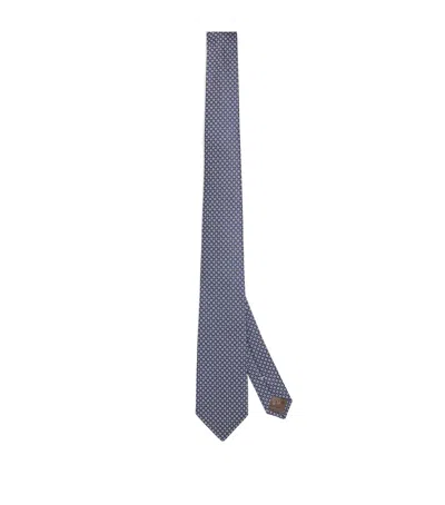 Canali Silk Jacquard Tie In Blue