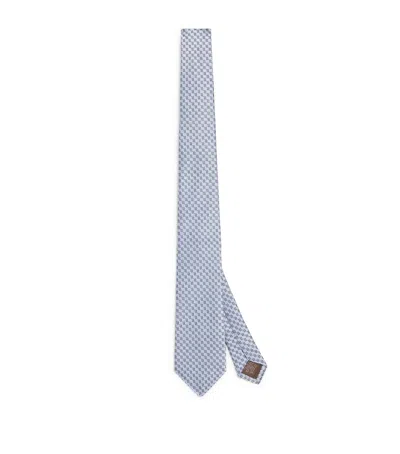 Canali Silk Jacquard Tie In Blue