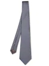 Canali Silk Micro Check Tie In Brown And Blue In Blue