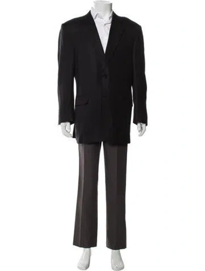 Pre-owned Canali Silk Overcoat In Black