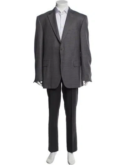 Pre-owned Canali Silk Striped Blazer In Blue