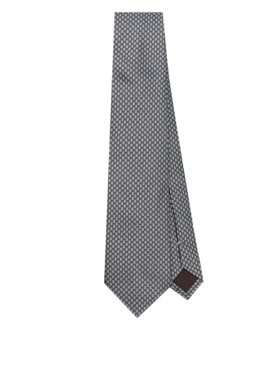Canali Silk Tie In Gray