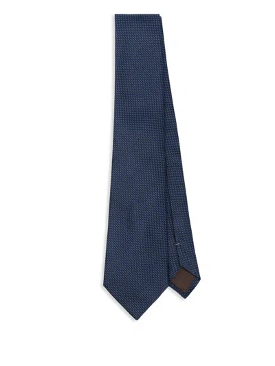 Canali Cravate Jacquard Trois Plis En Soie Bleu Clair In Blue