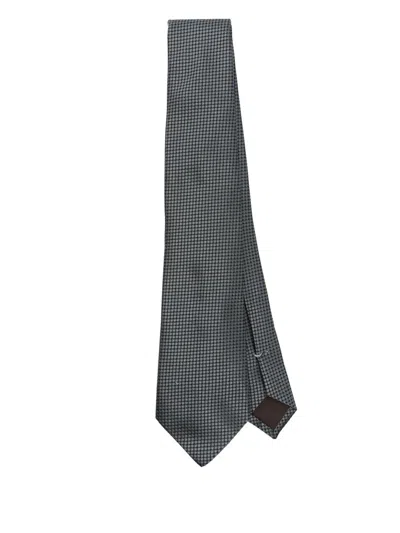 Canali Silk Tie In Gray