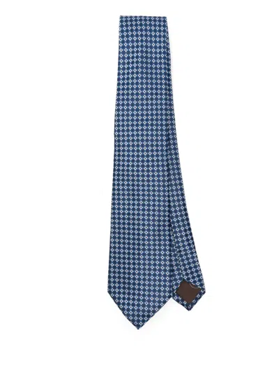 Canali Silk Tie In Blue