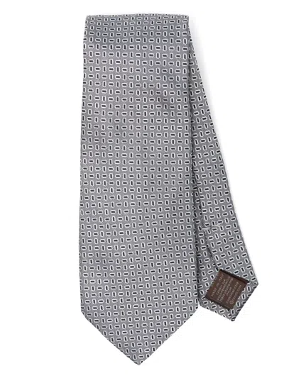 Canali Silk Tie In Gray