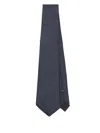 Canali Polka Dot Embroidery Silk Tie In Blue