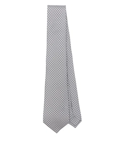 Canali Silk Tie In Grey
