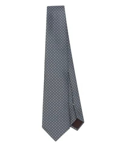 Canali Silk Tie In Grey