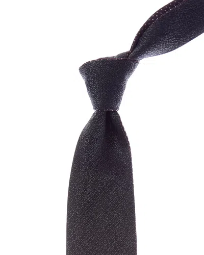 Canali Silk Tie In Burgundy