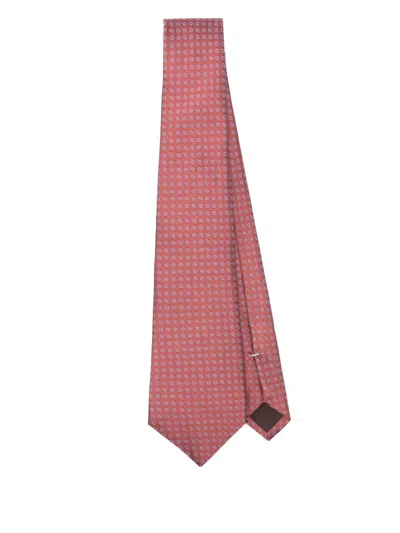 Canali Silk Tie In Red