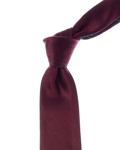Canali Silk Tie In Burgundy