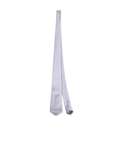 Canali Silk Woven Tie In White