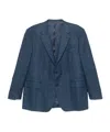 Canali Mélange-effect Blazer In Blue