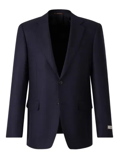 Canali Single-breasted Blazer In Blue